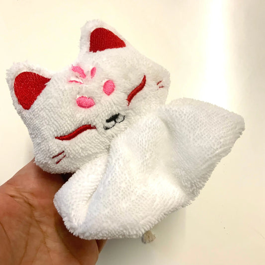 Fleur de douche kitsune micro éponge bambou Tinyneko.fr