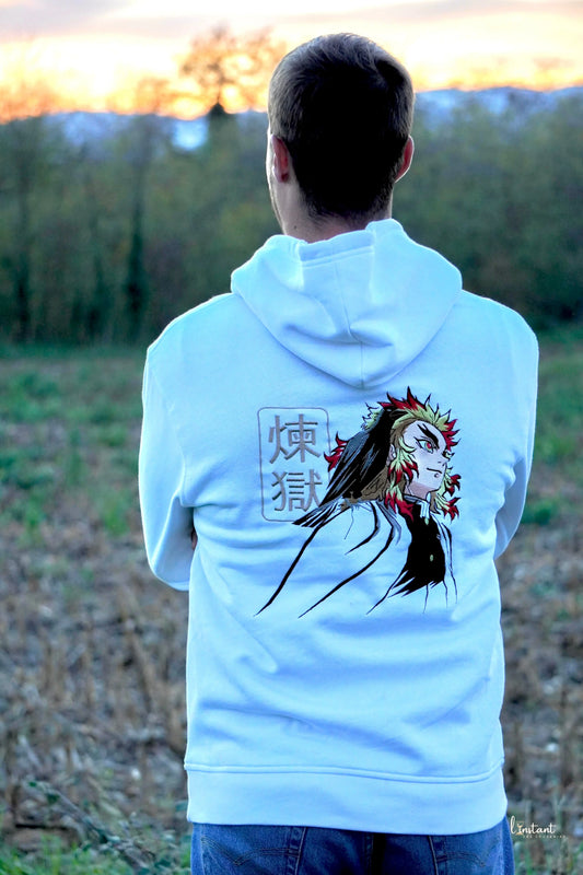 Sweat à capuche brodé « Rengoku « Demon slayer Tinyneko.fr