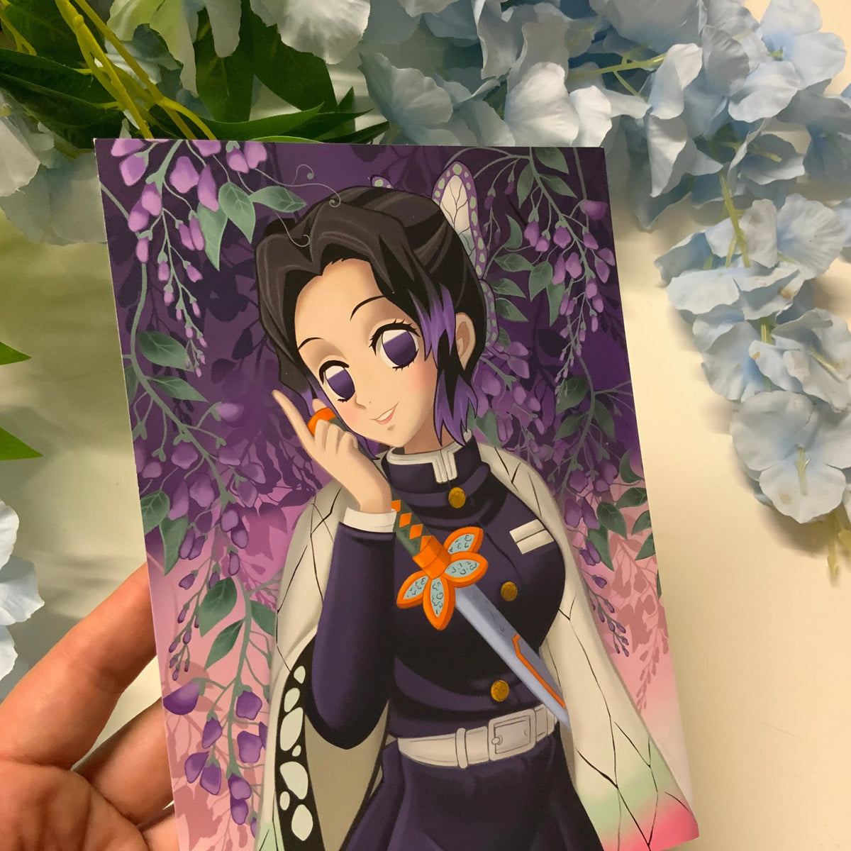 Print A4/A5 fan art « Shinobu « Demon slayer » Tinyneko.fr