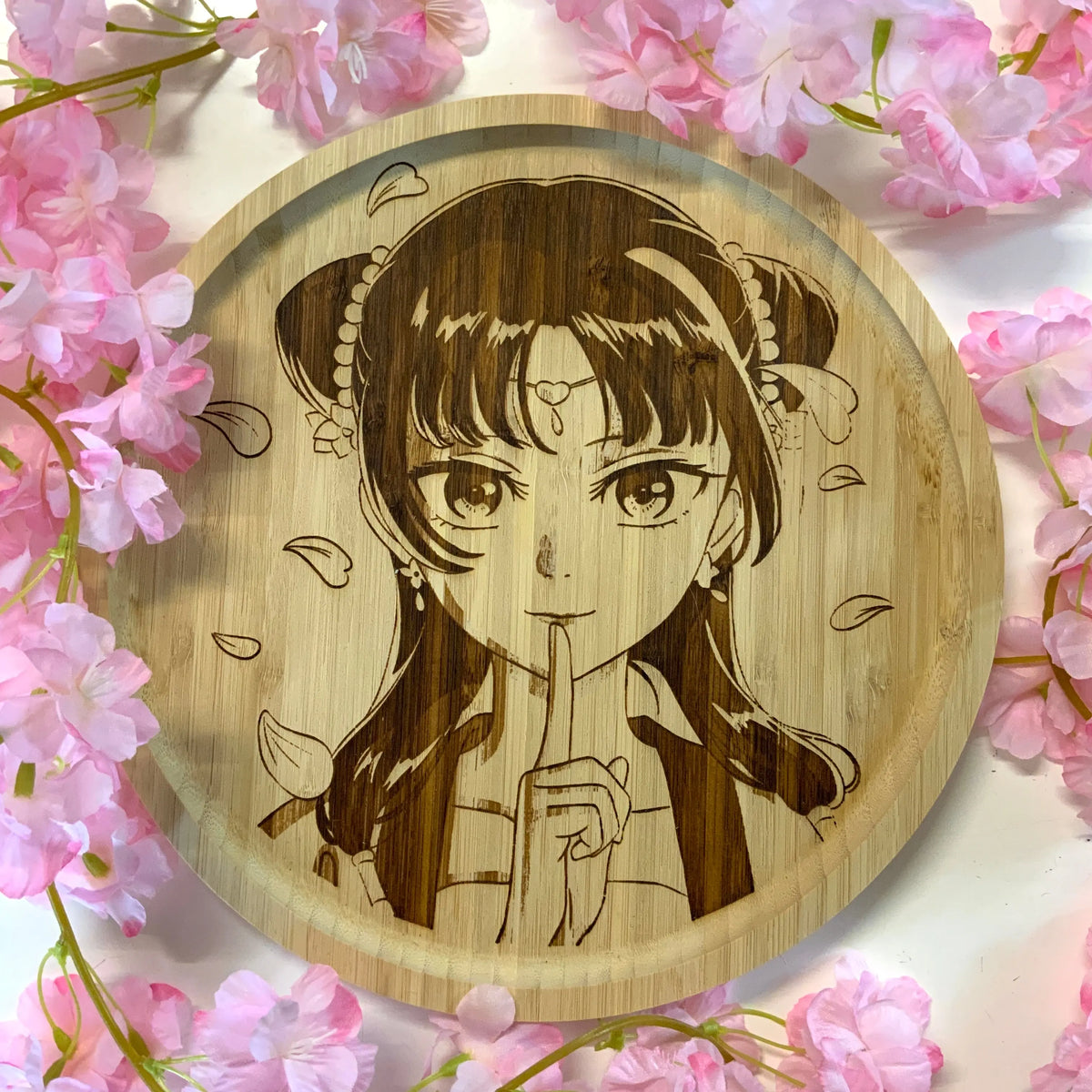 Assiette bambou gravée « Maomao « Tinyneko.fr