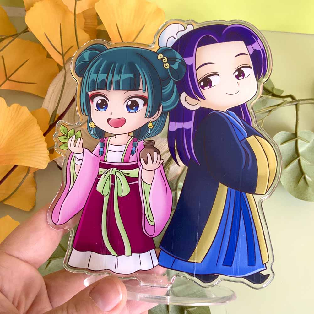 Standee chibi acrylique «Maomao et Jinshi « Les carnets de l'apothicaire