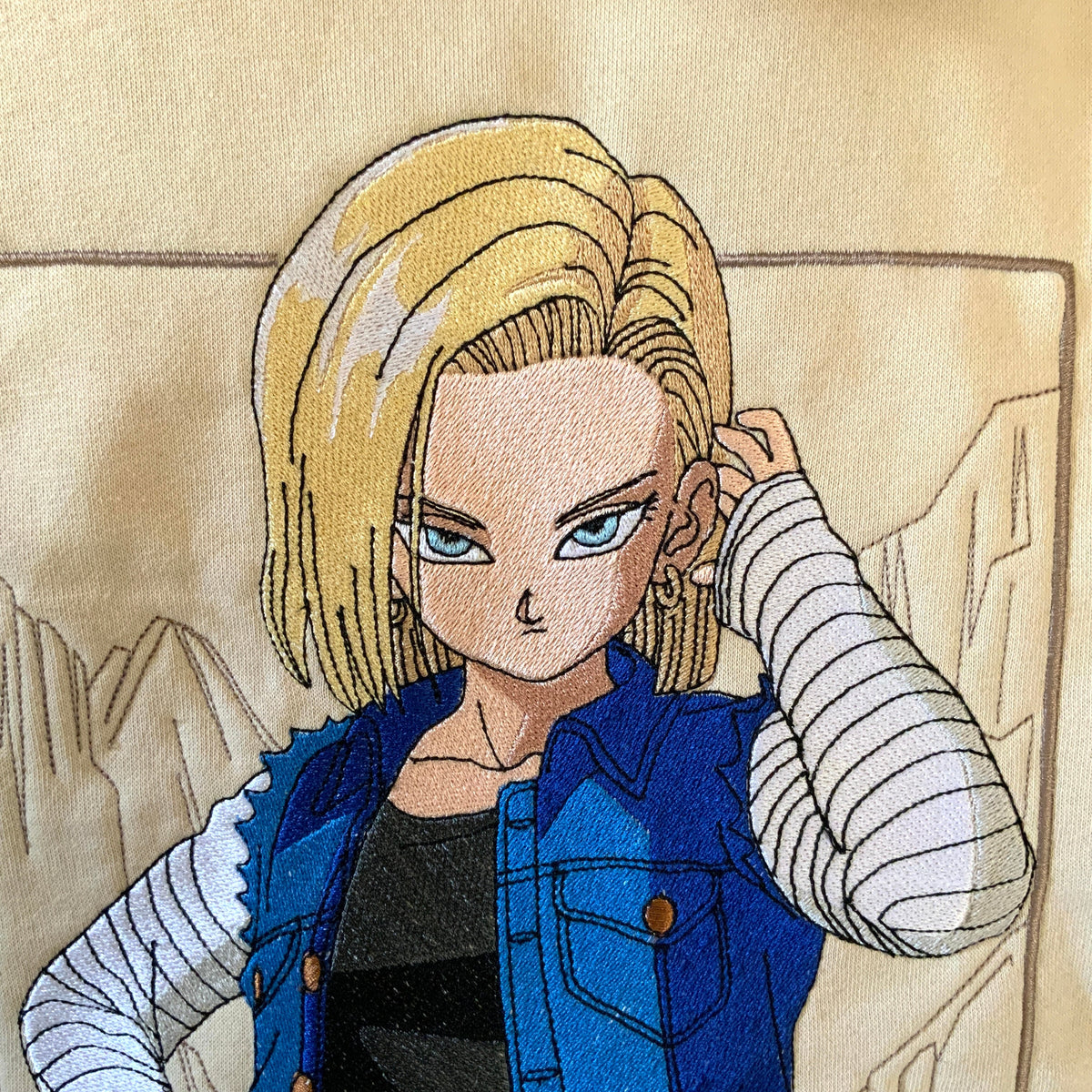 Sweatshirt à capuche brodé « C-18 « DBZ Tinyneko.fr
