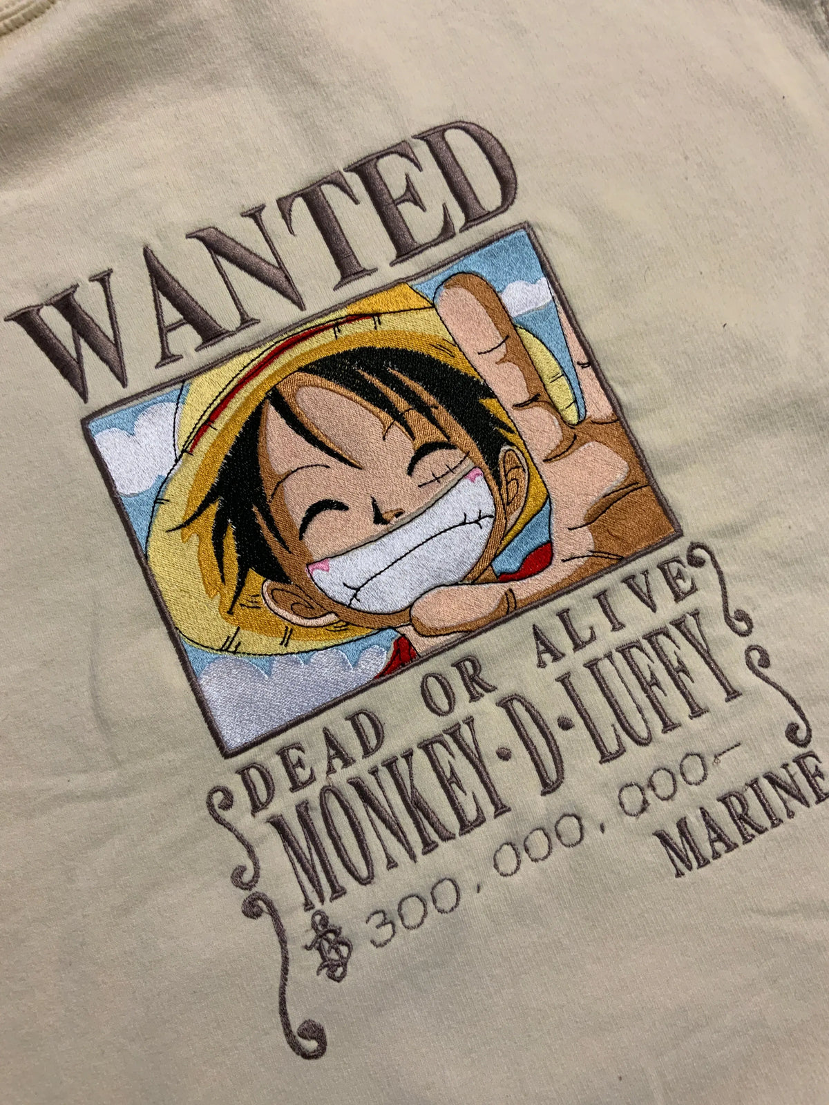 Sweat à capuche brodé « Luffy wanted « Tinyneko.fr