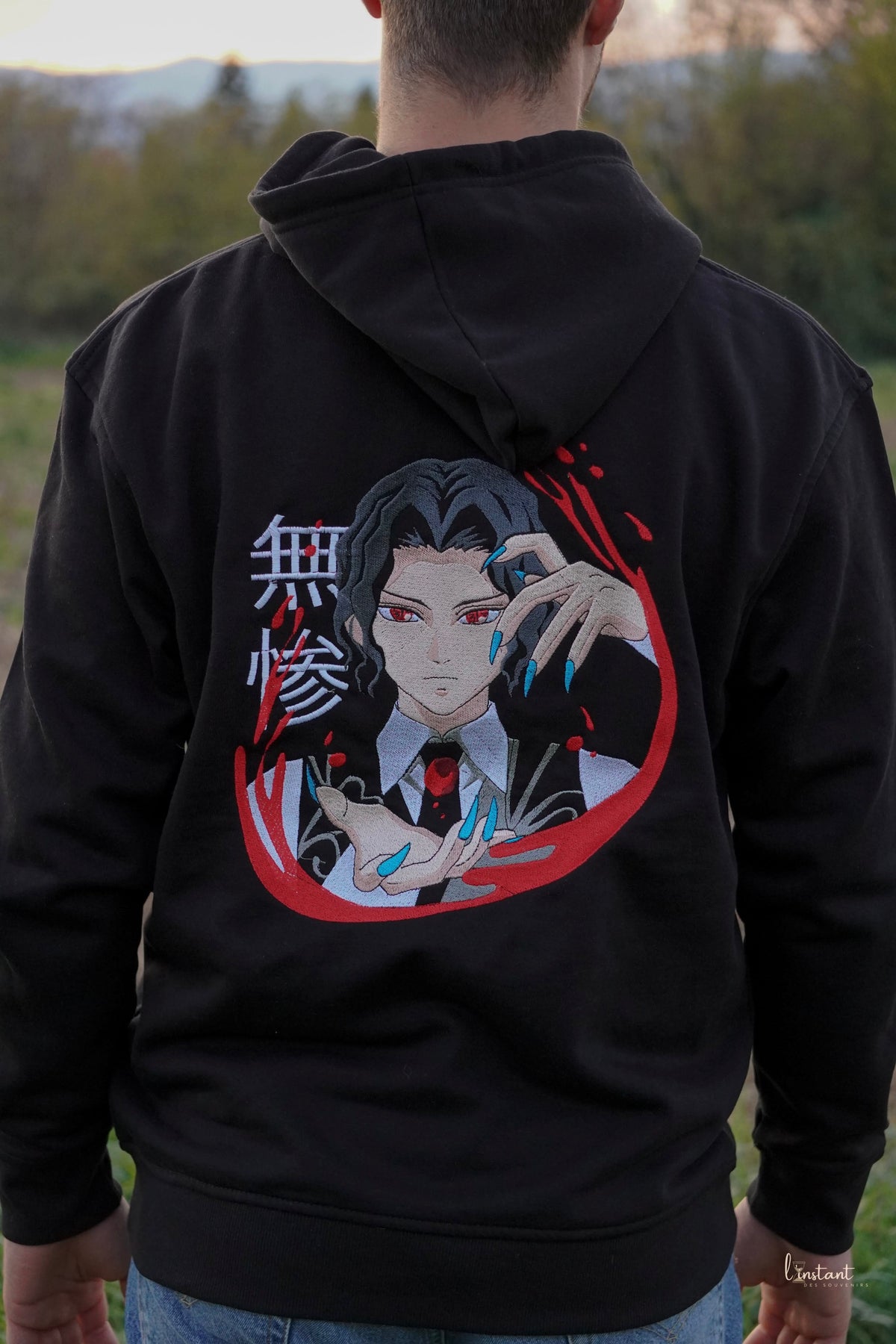 Sweat à capuche brodé « Muzan « Demon slayer Tinyneko.fr