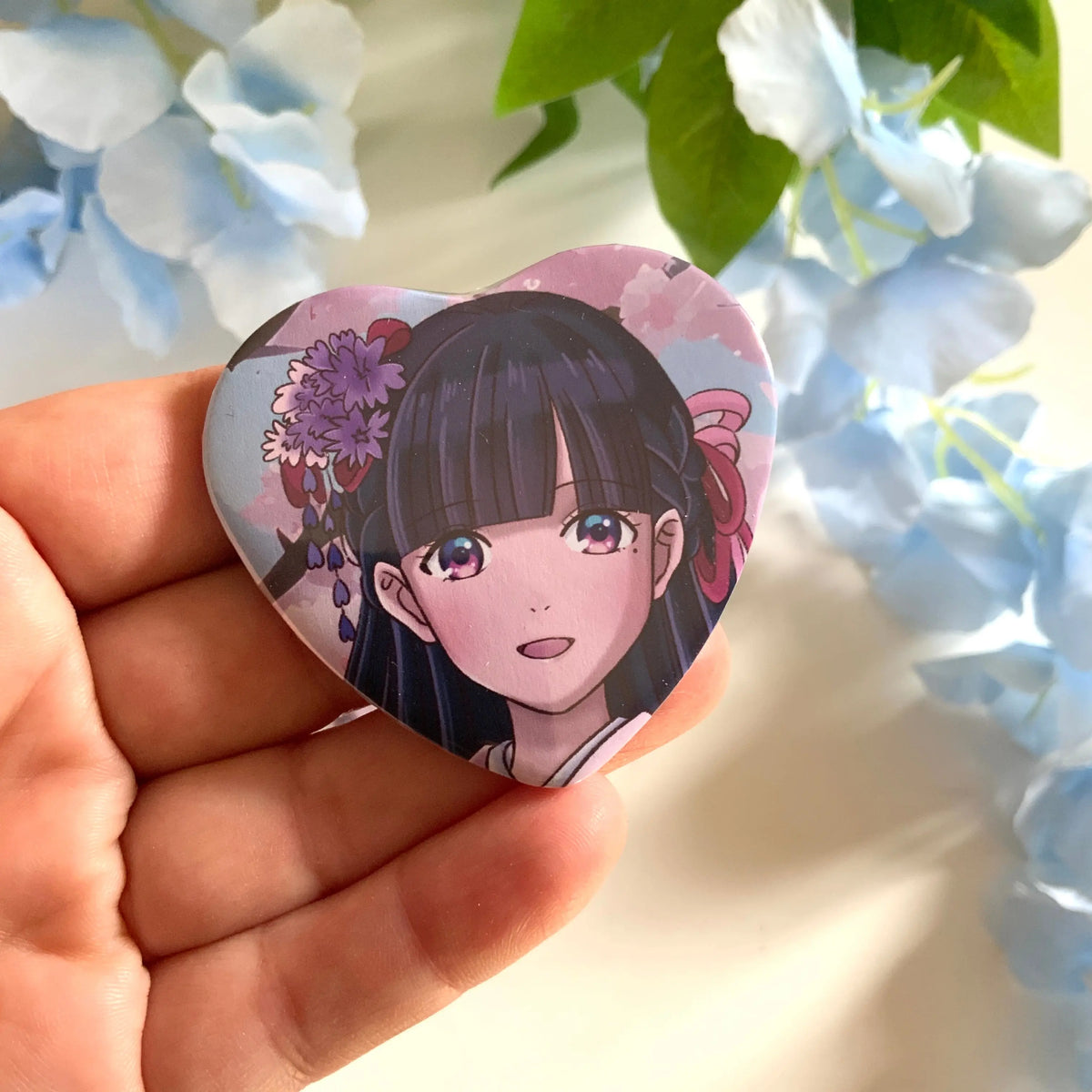 Badge coeur « My happy marriage » Tinyneko.fr