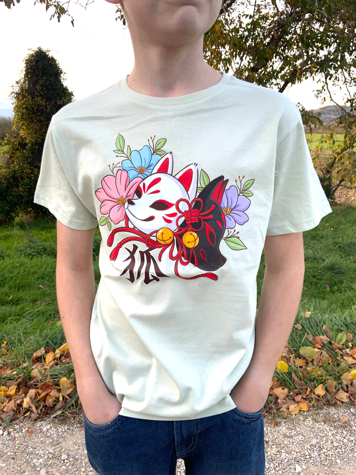 T-shirt kawaii Masques kitsune Tinyneko.fr