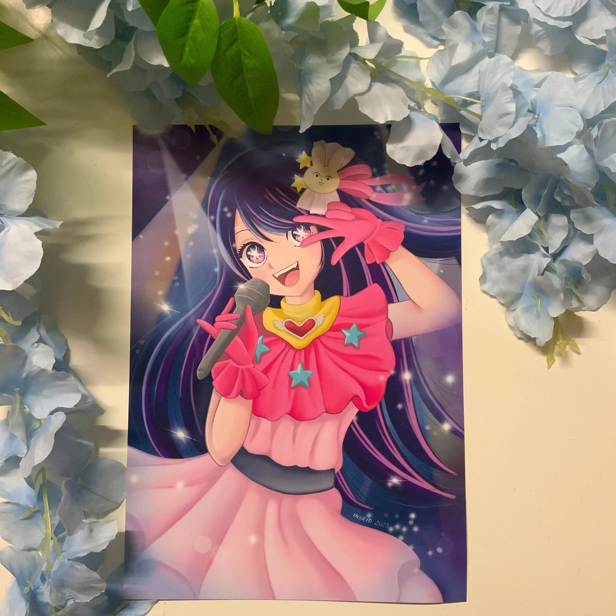 Print A4/A5 fan art « Ai Oshino « Oshi no ko » Tinyneko.fr