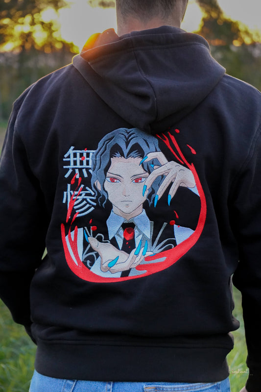 Sweat à capuche brodé « Muzan « Demon slayer Tinyneko.fr