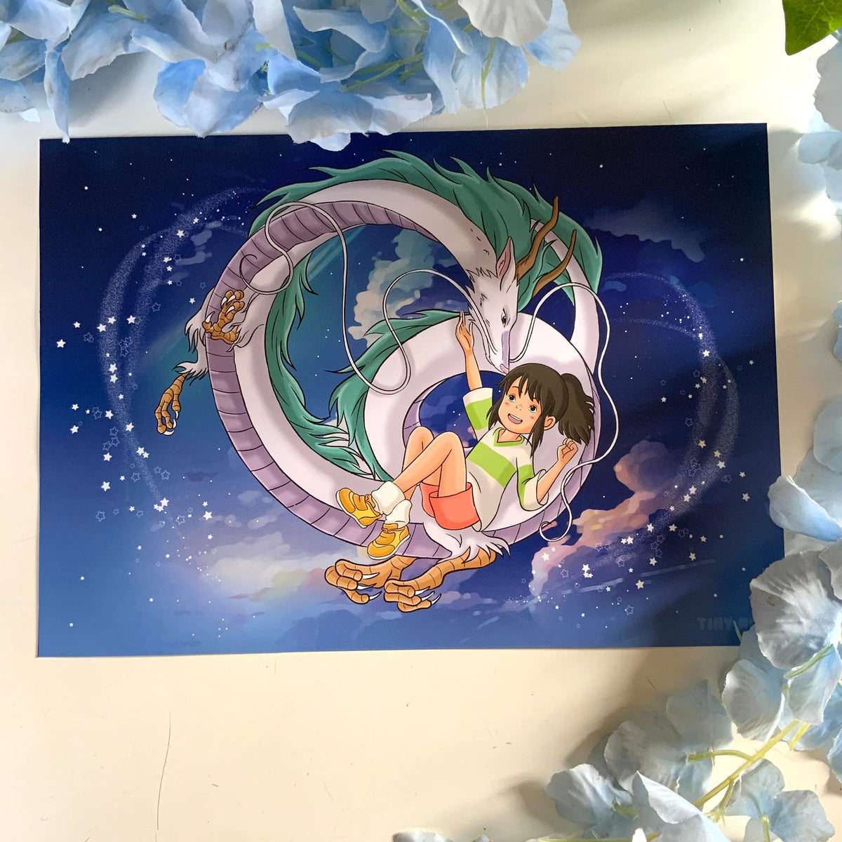 Print A4 fan art «Le voyage de Chihiro «. Tinyneko.fr