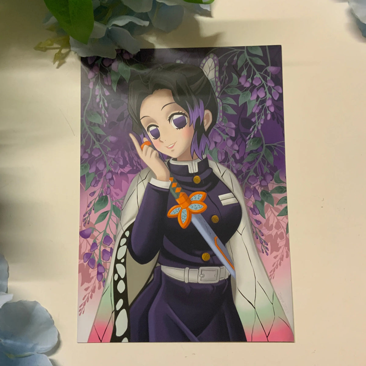 Print A4/A5 fan art « Shinobu « Demon slayer » Tinyneko.fr