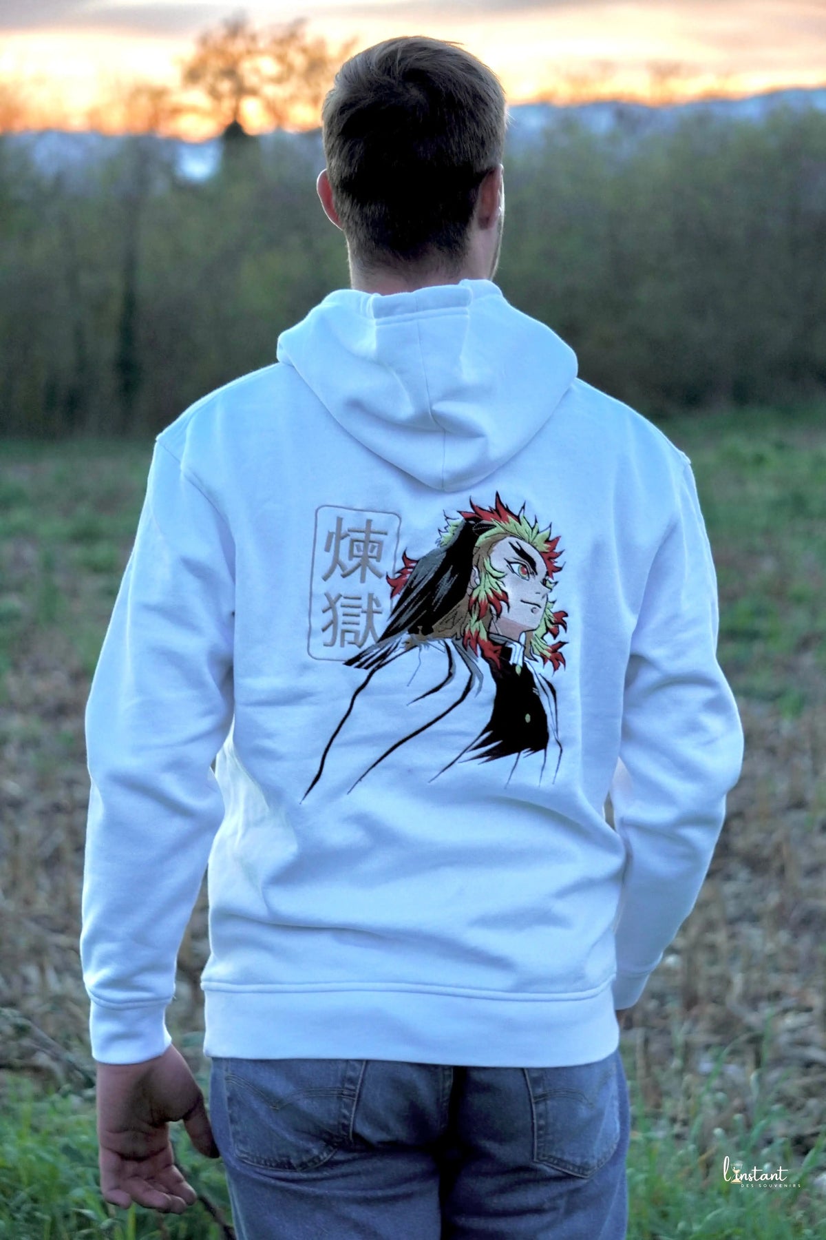 Sweat à capuche brodé « Rengoku « Demon slayer Tinyneko.fr