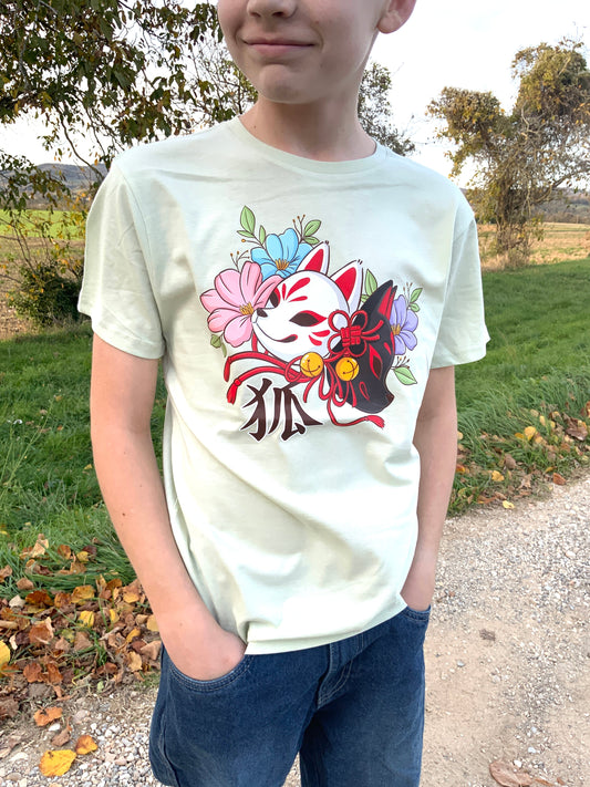 T-shirt kawaii Masques kitsune Tinyneko.fr