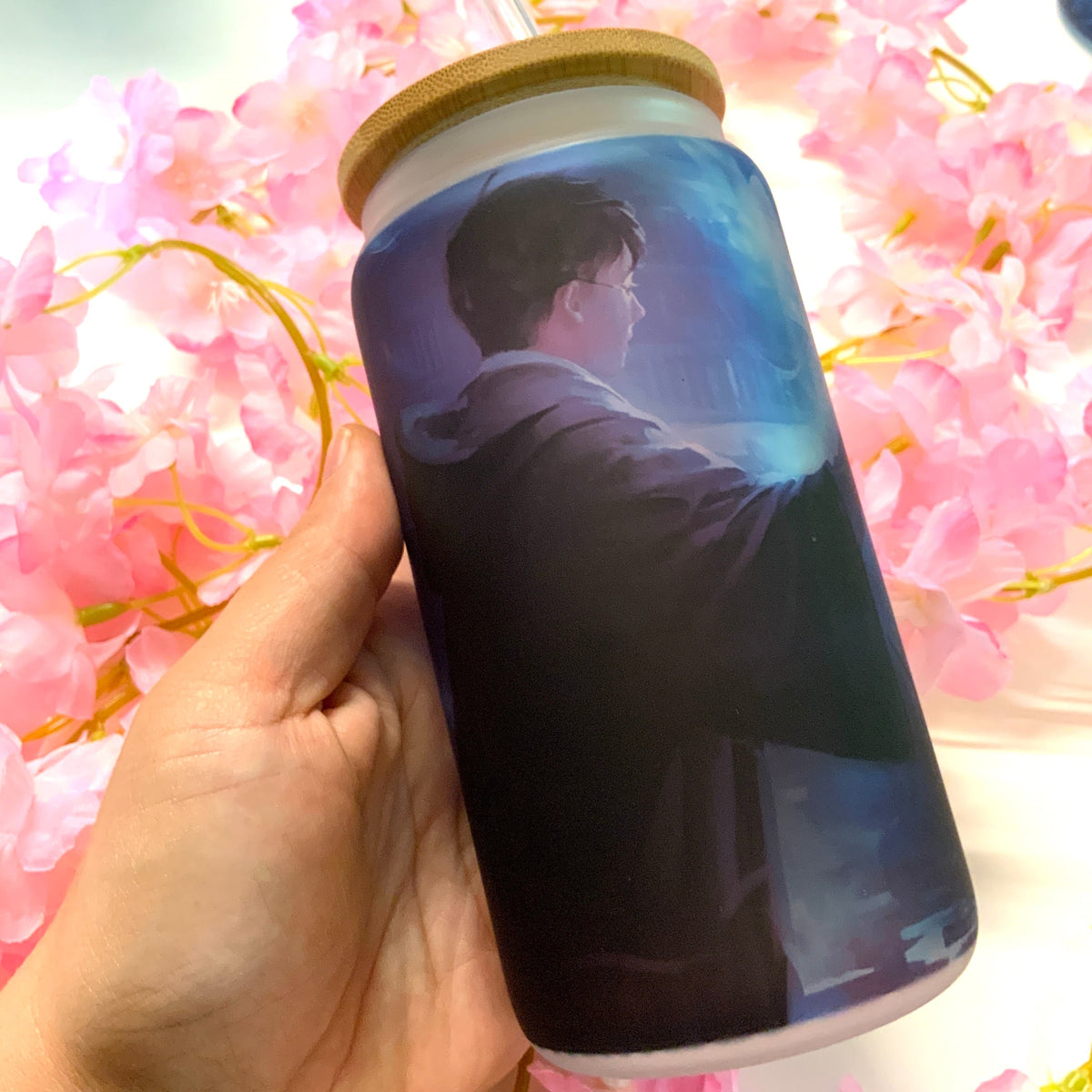 Destockage Verre à paille dépoli «Harry Hermione» Tinyneko.fr