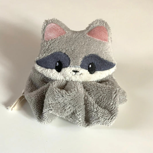 Fleur de douche Raton laveur micro éponge bambou Tinyneko.fr