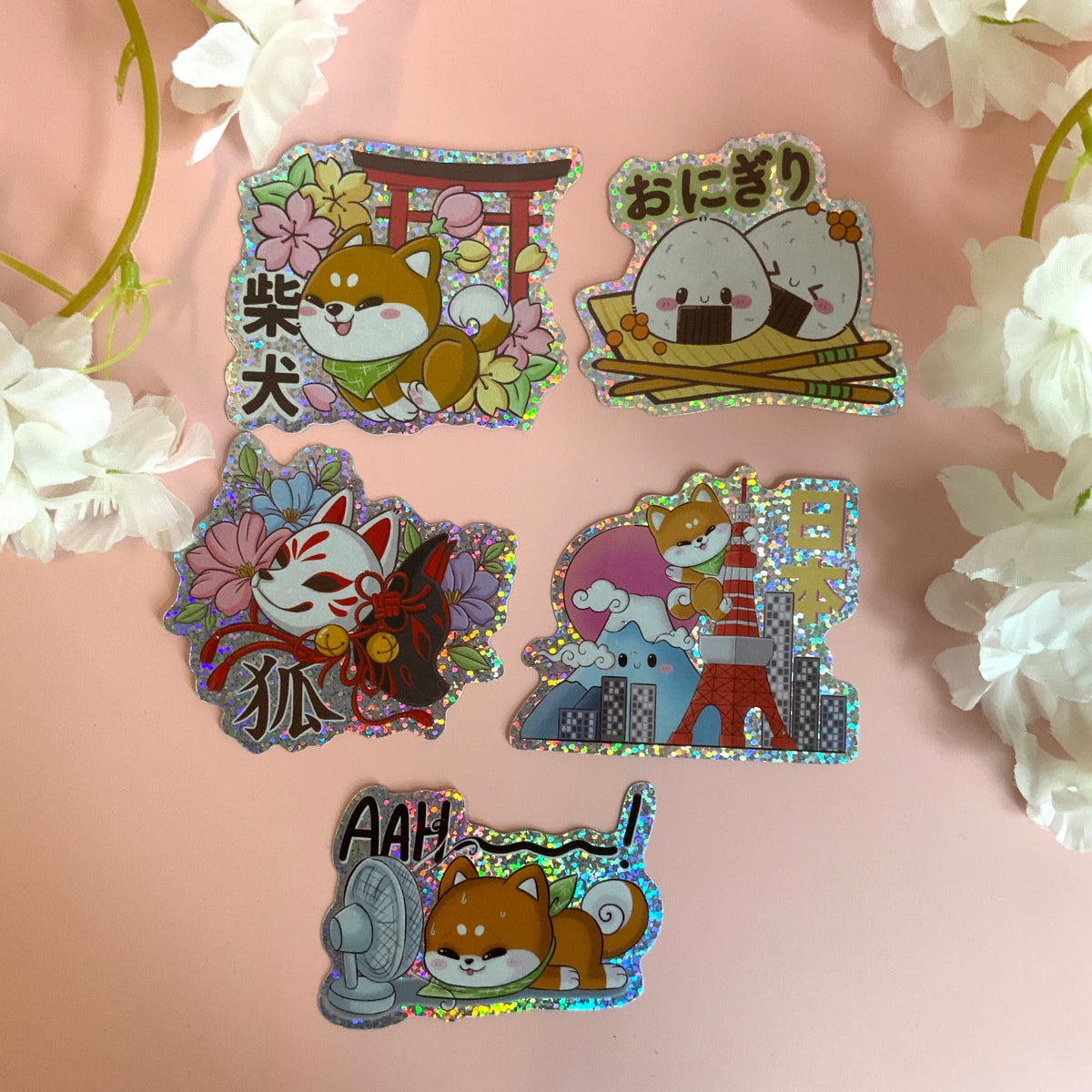 Stickers paillettes kawaii #2 tinyneko.fr