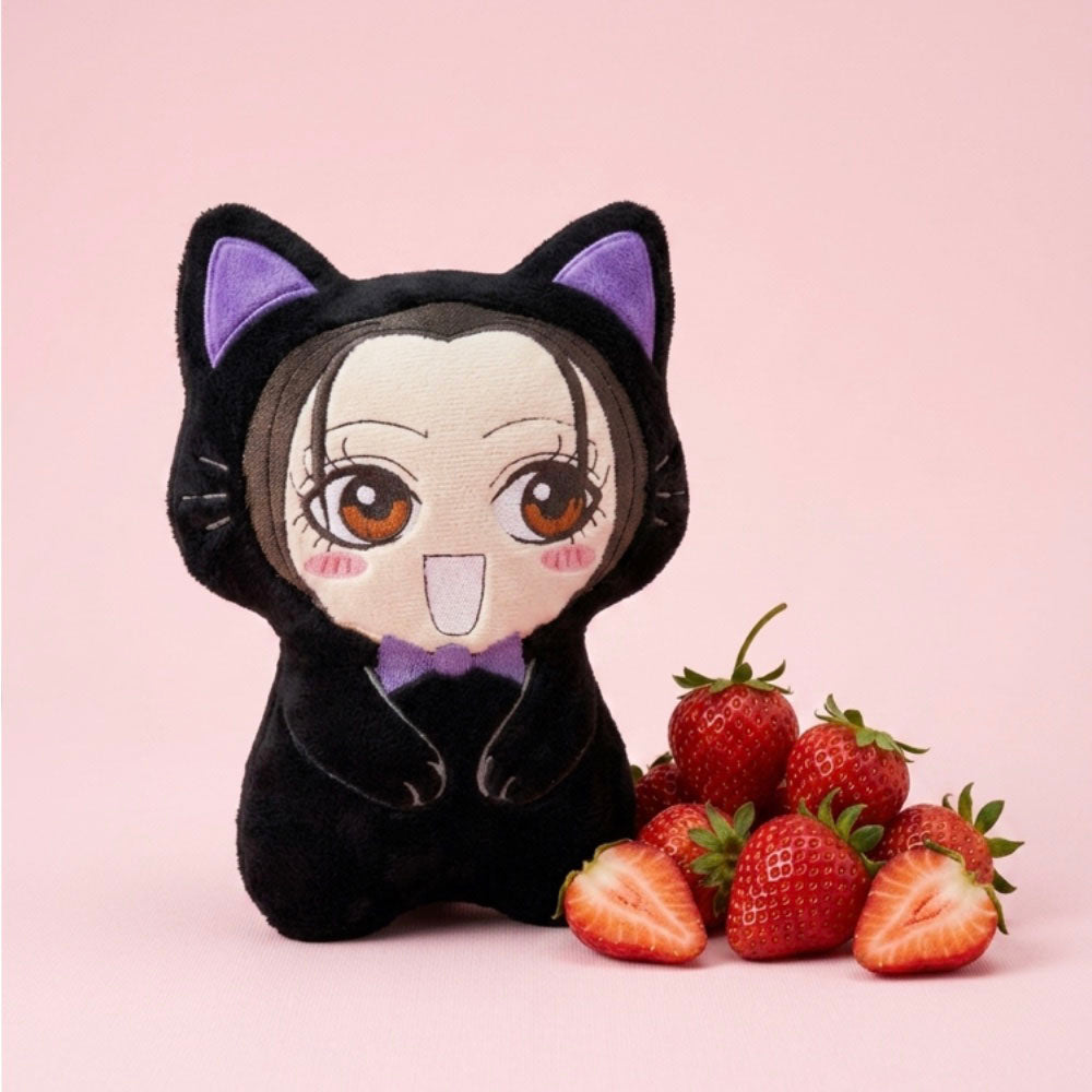 Coussin kawaii brodé "Nana et Hachi"