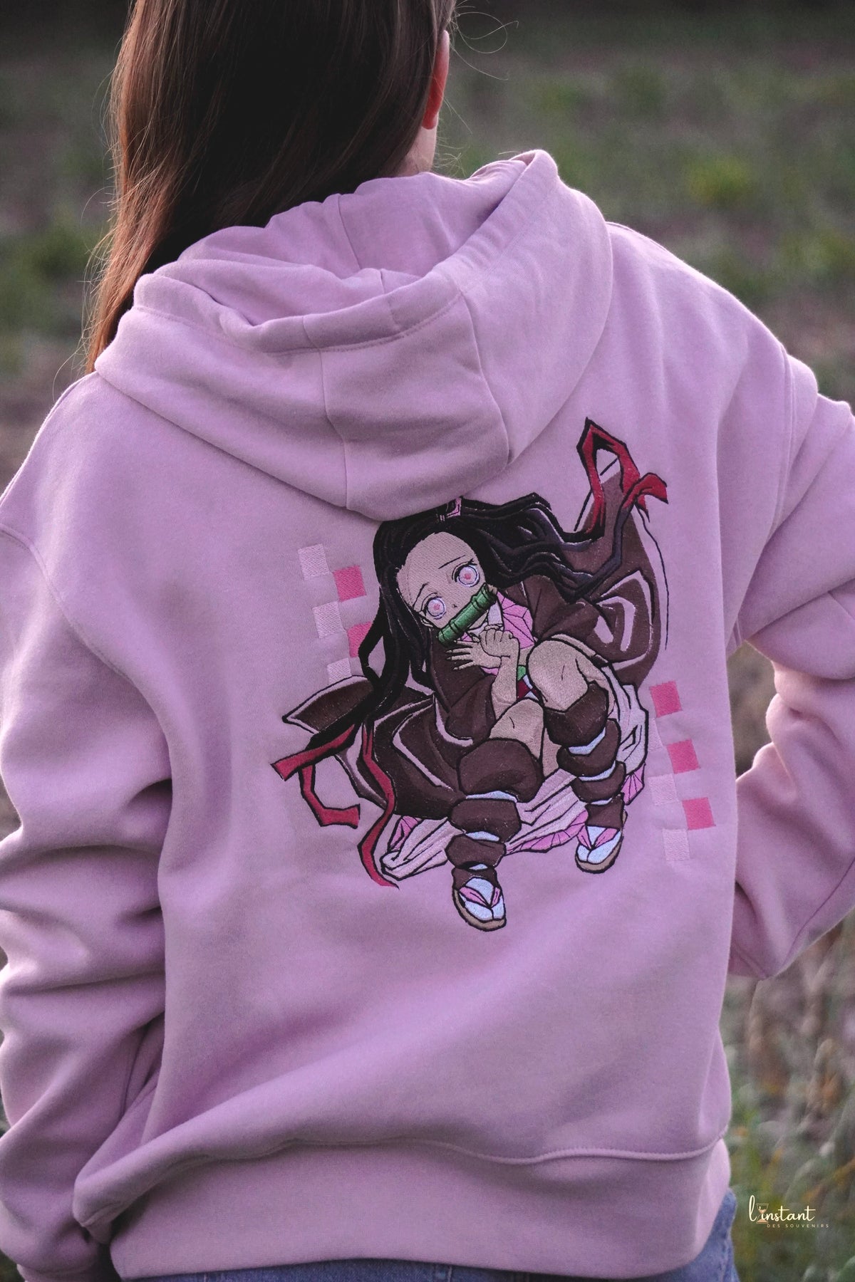 Sweat à capuche brodé « Nezuko « Demon slayer Tinyneko.fr