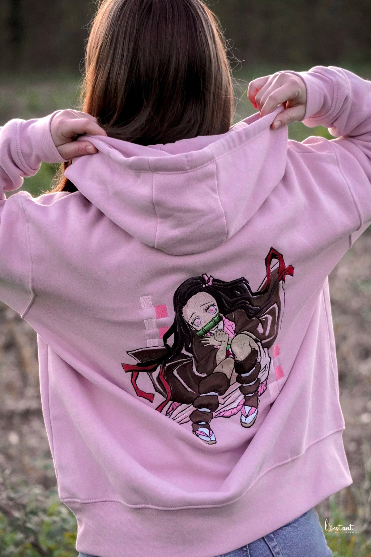 Sweat à capuche brodé « Nezuko « Demon slayer Tinyneko.fr